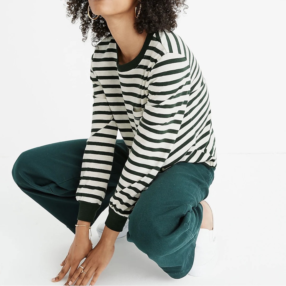 Madewell Long-Sleeve Tee in Eaves Stripe